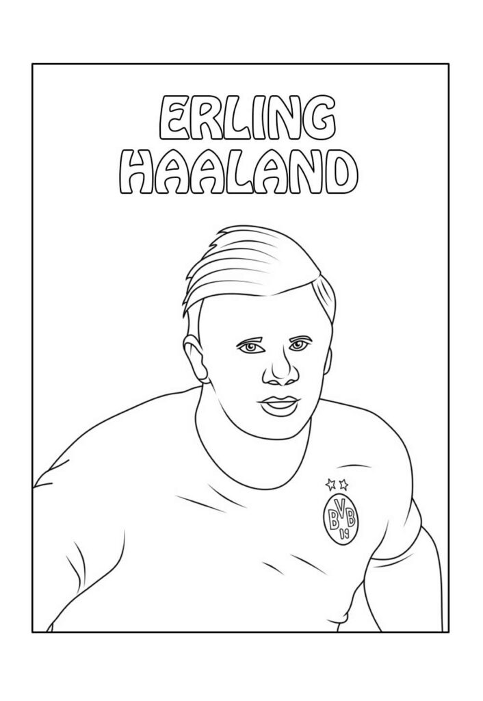 Desenho de Haaland para pintar