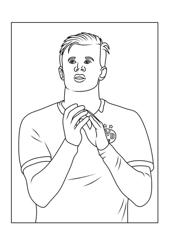 Desenho de Haaland para imprimir