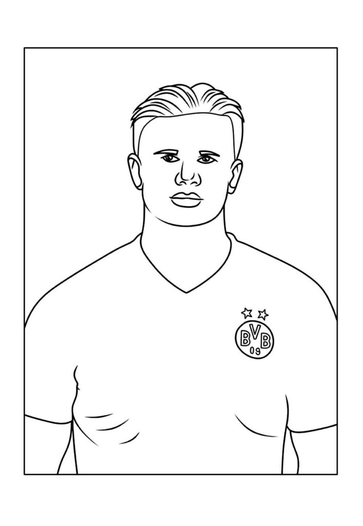 Desenho de Haaland para pintar