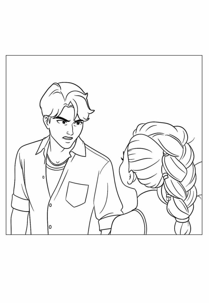 Desenho de Rumi e Jinu