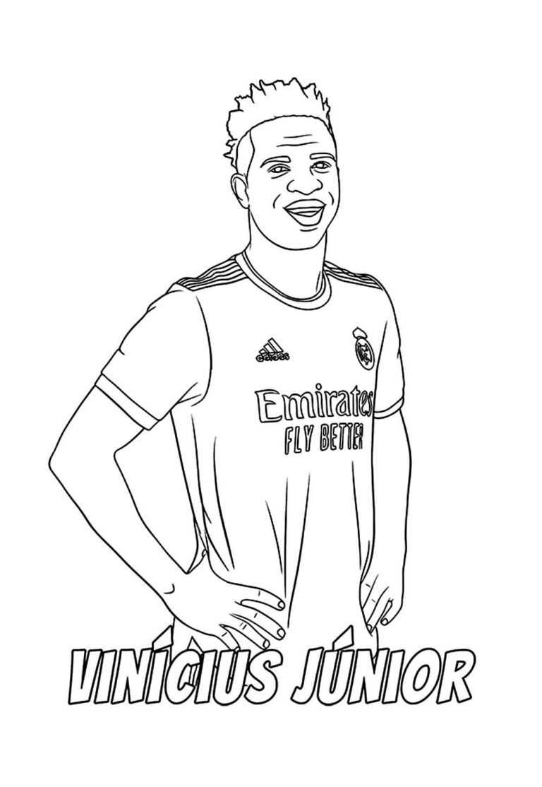 Desenhos de Vinicius Júnior para imprimir e colorir - Como fazer em casa