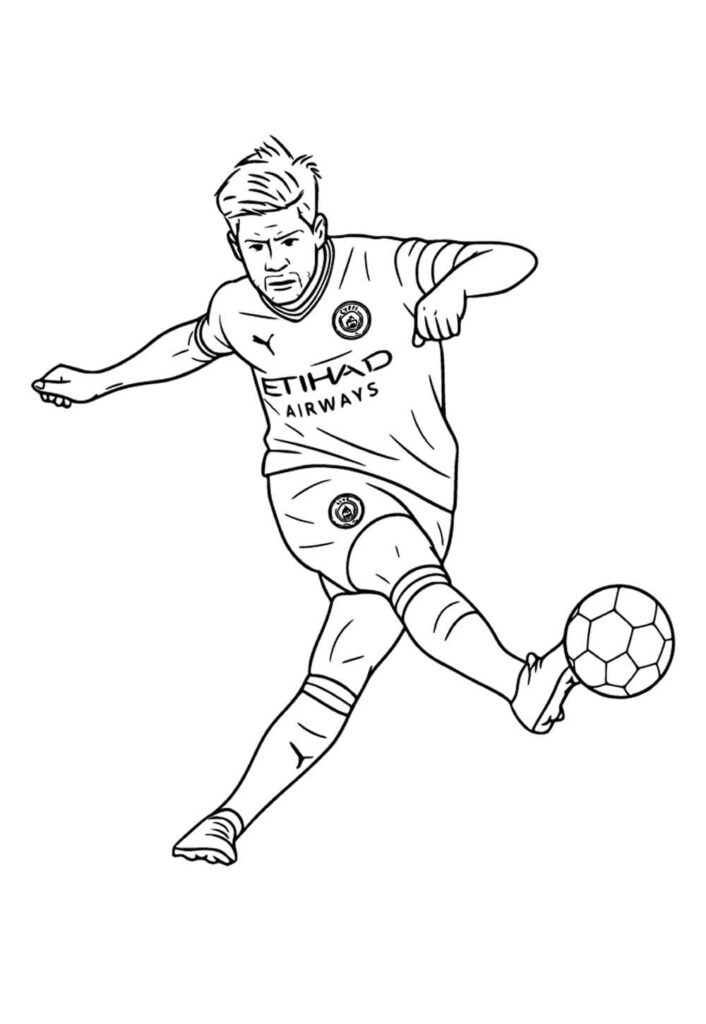 Desenho de Kevin De Bruyne para colorir