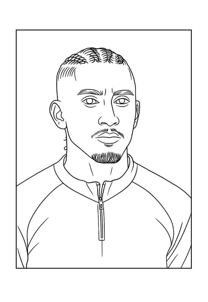 Desenho de Raphinha para pintar