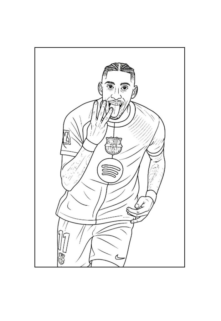 Desenho de Raphinha para colorir