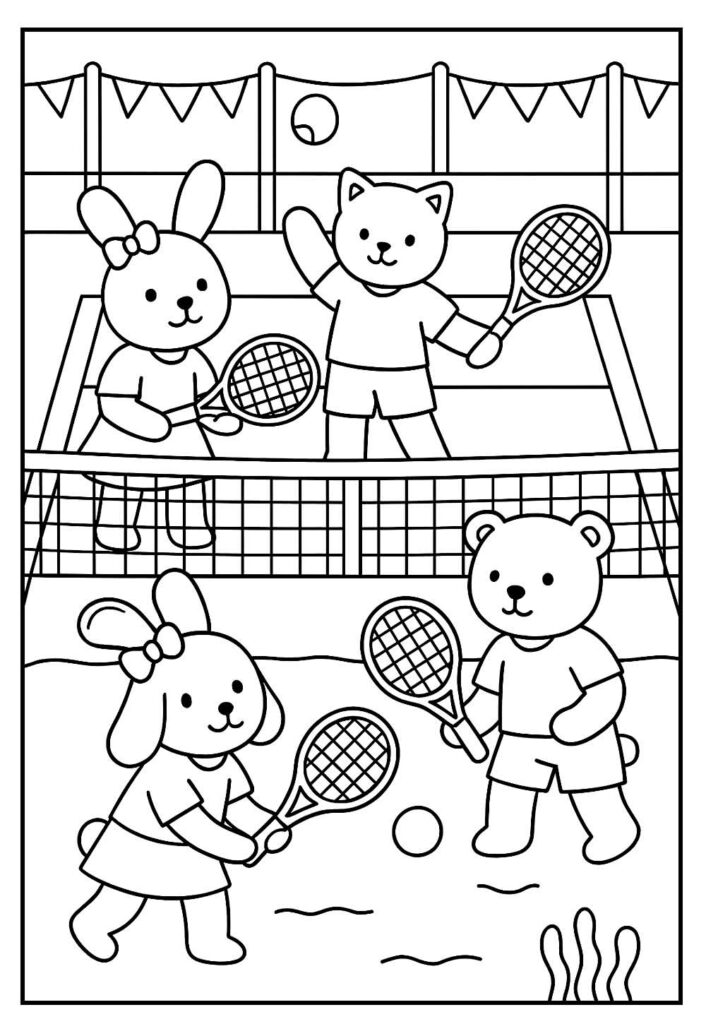 Desenho de Bobbie Goods jogando Tênis para colorir