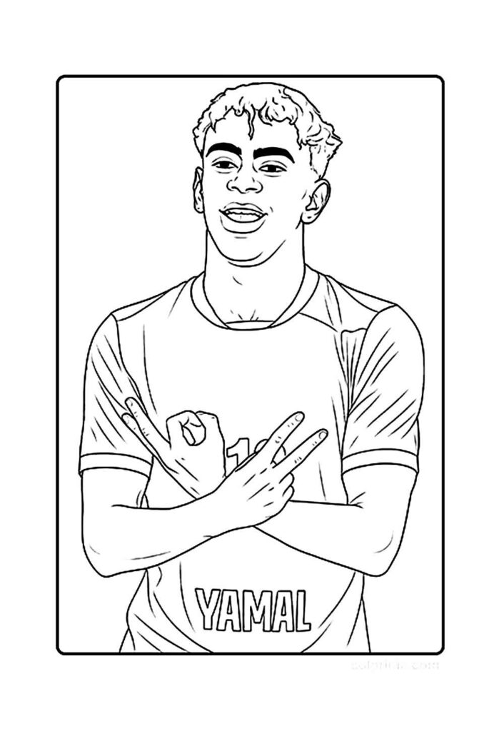 Desenhos de Lamine Yamal para colorir