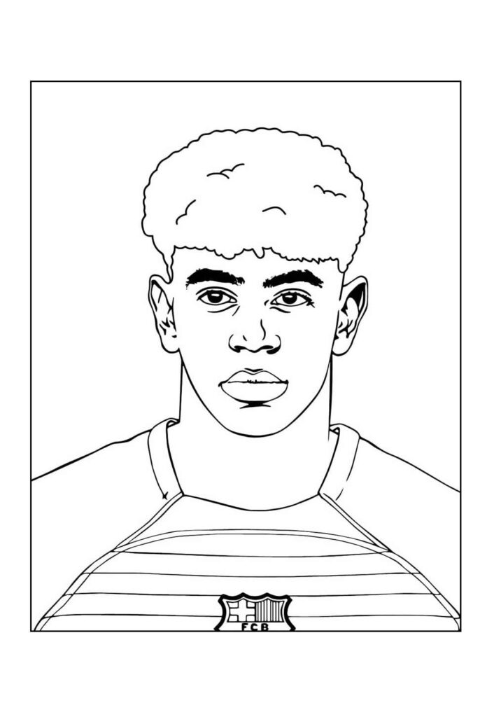 Desenho de Lamine Yamal para colorir