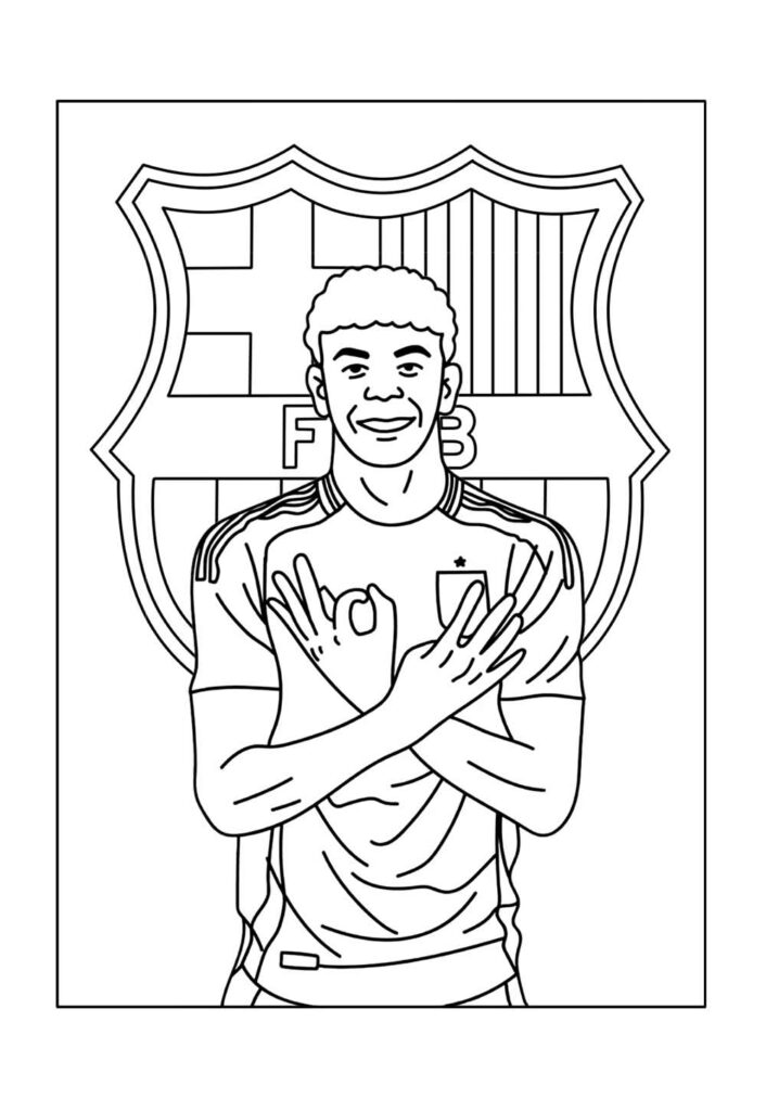 Desenho de Lamine Yamal para colorir