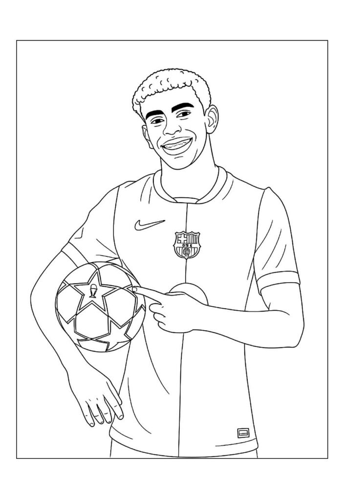Desenho de Lamine Yamal para pintar