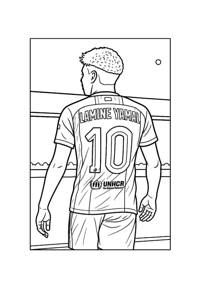Desenho de Lamine Yamal para colorir