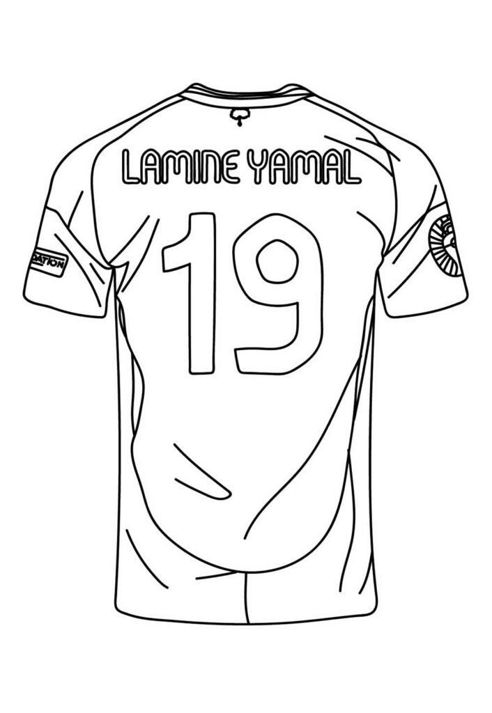 Desenho da Camisa de Lamine Yamal
