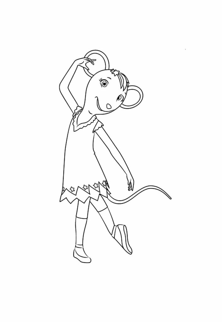 Angelina Ballerina - Desenho para pintar
