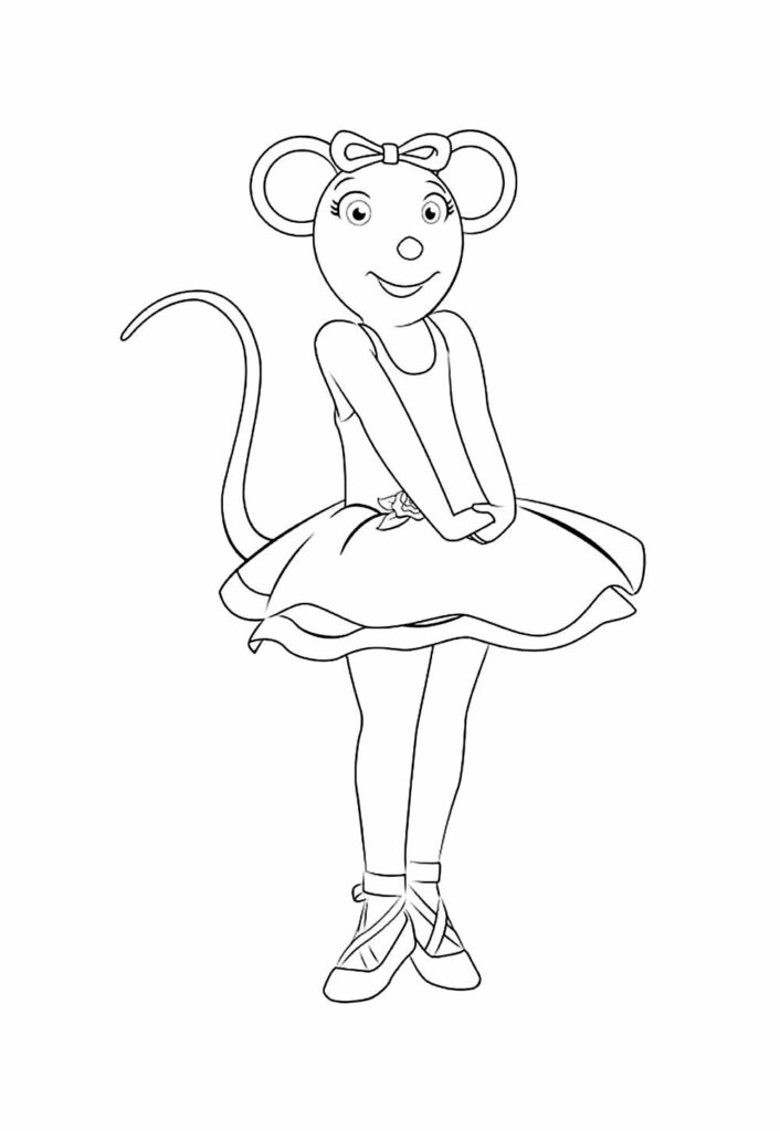 Desenho de Angelina Ballerina para pintar