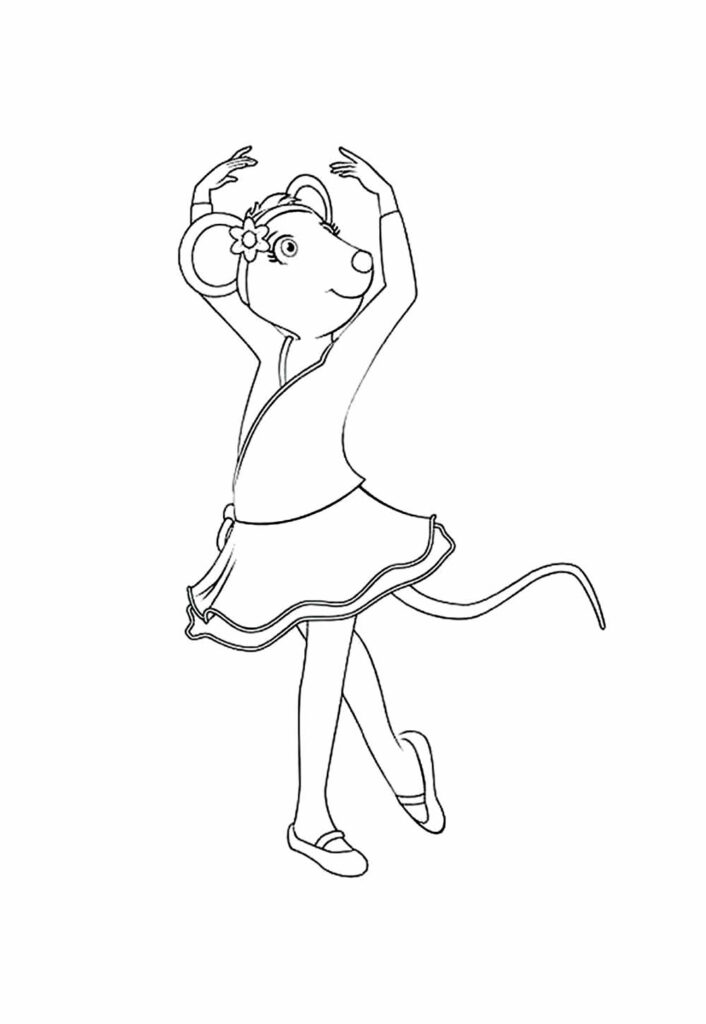 Desenho de Angelina Ballerina para colorir