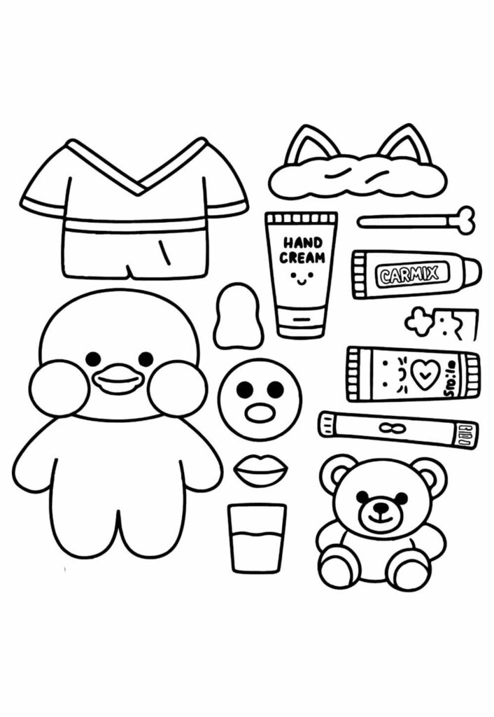 Desenho de Paper Duck para pintar