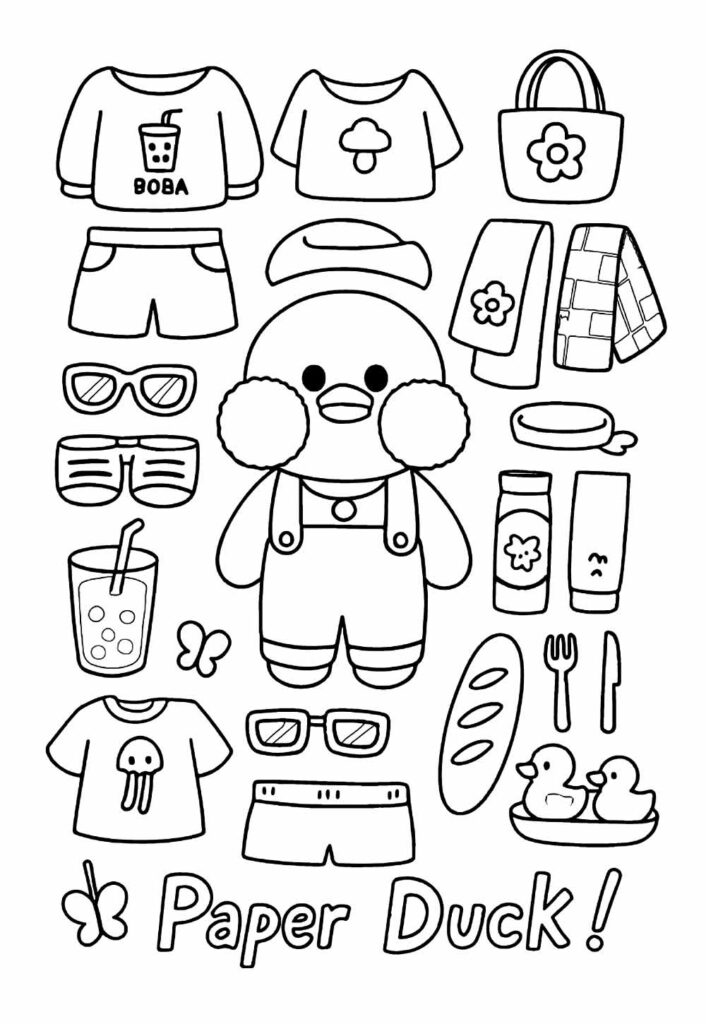 Desenho de Paper Duck para colorir