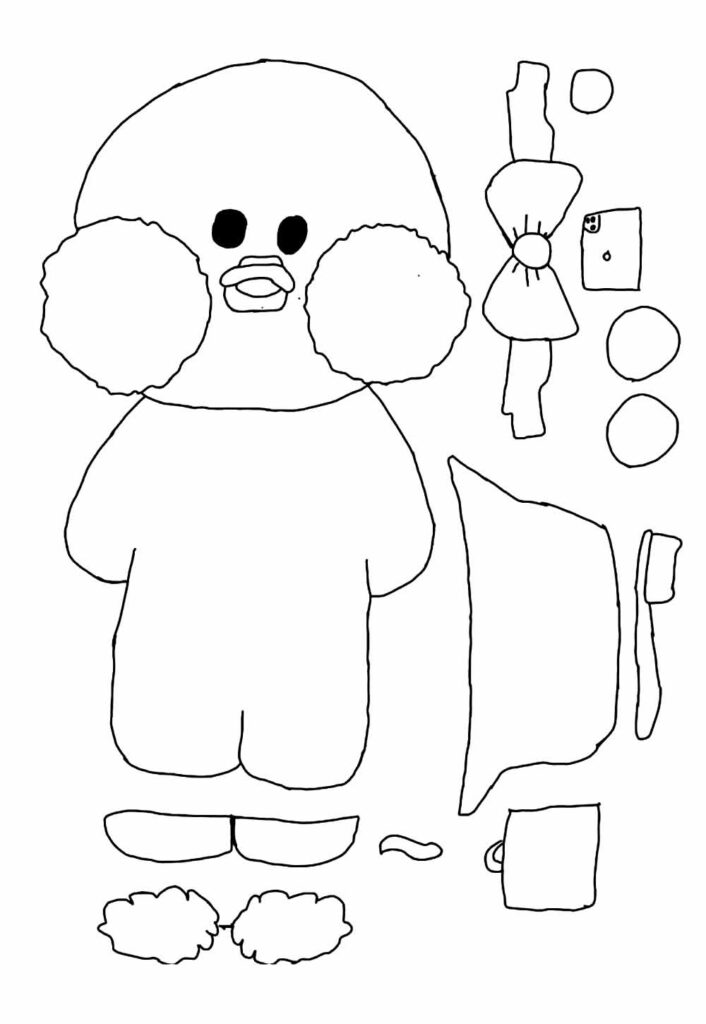 Desenho de Paper Duck para colorir