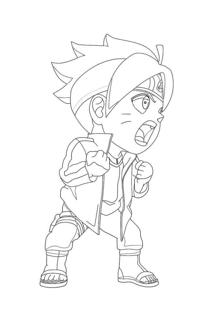 Desenho de Boruto para pintar