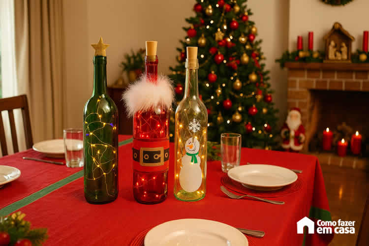 Garrafas Decoradas para Natal