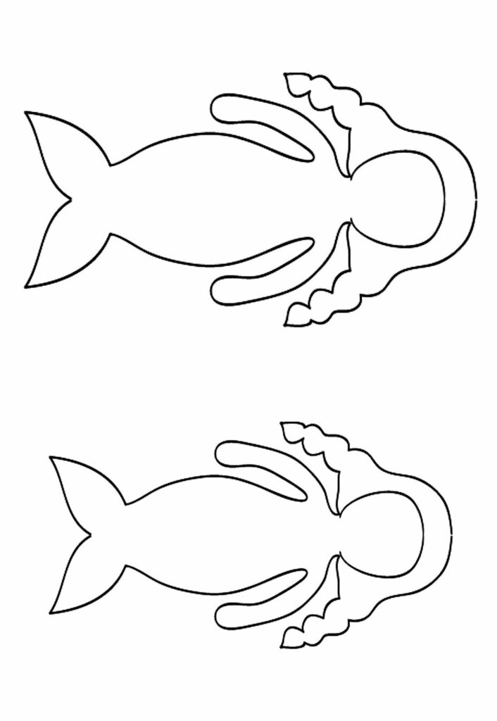 Molde de Sereia Fofa para imprimir