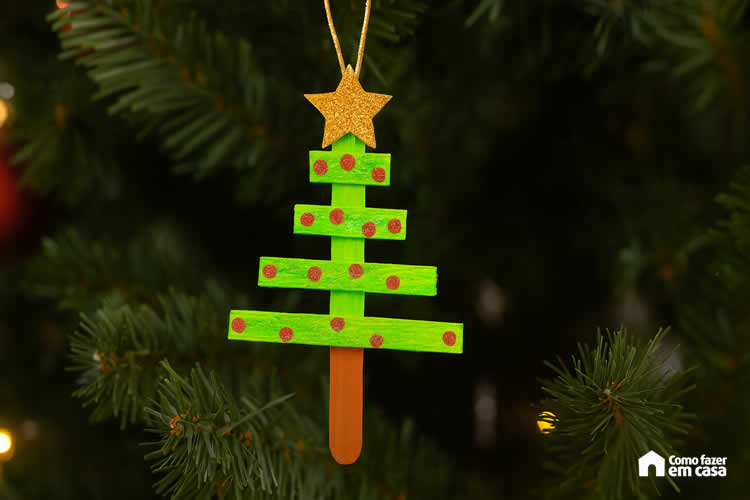 Enfeite com Palitos de Picolé para Natal