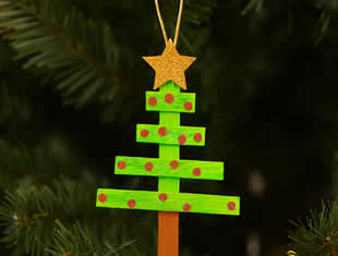 Enfeite com Palitos de Picolé para Natal