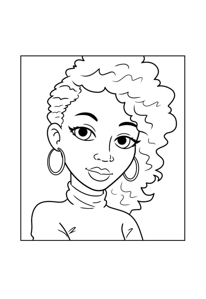 Desenho de Mulher Negra para imprimir
