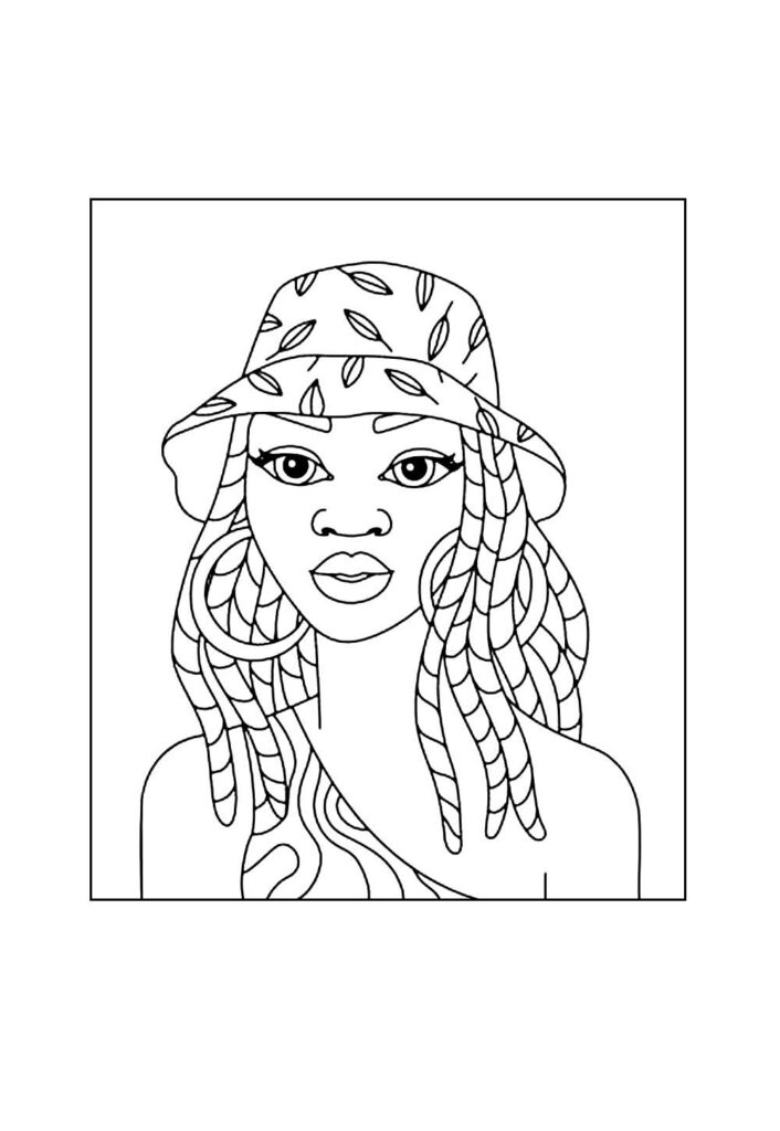 Desenho de Mulher Negra para colorir