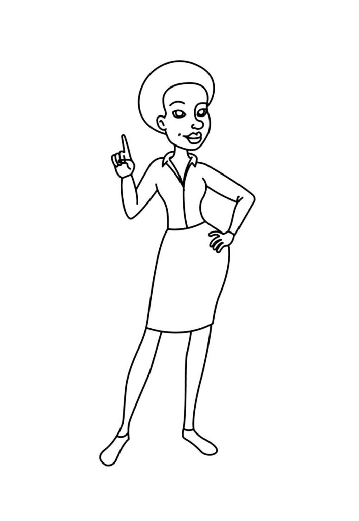 Desenho de Mulher Negra para imprimir