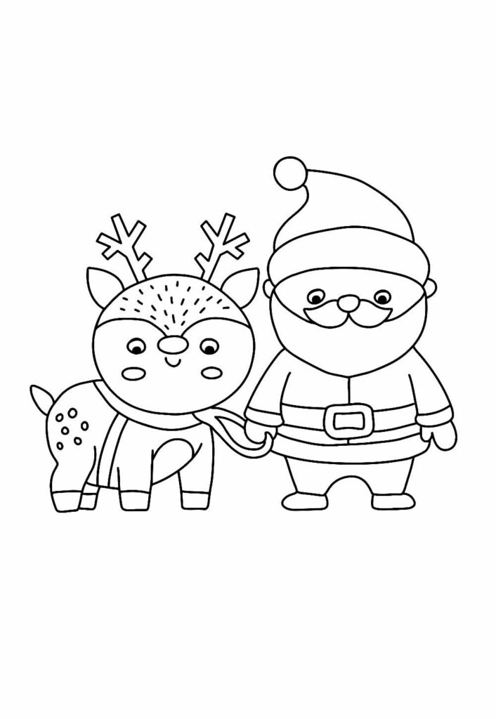 Desenhos de Papai Noel e Rena