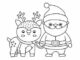 Desenhos de Papai Noel e Rena para colorir