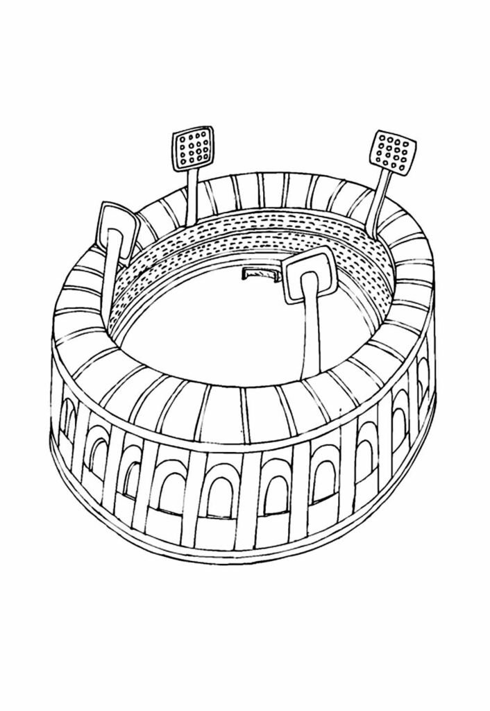 Estádio de Futebol para colorir