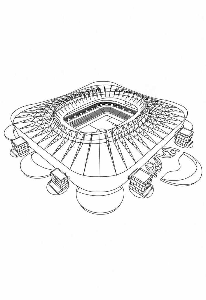 Desenho de Estádio de Futebol para pintar