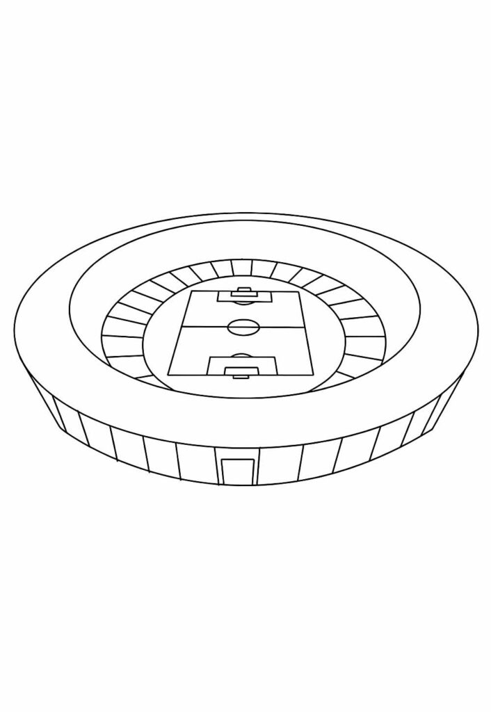 Desenho de Estádio de Futebol para colorir