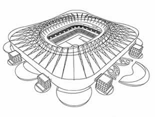 Desenhos de Estádio de Futebol para colorir