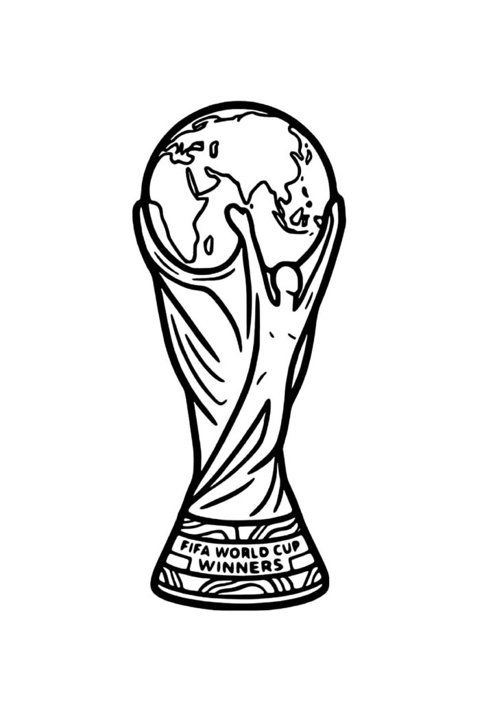 Desenho de Troféu da Copa do Mundo para pintar