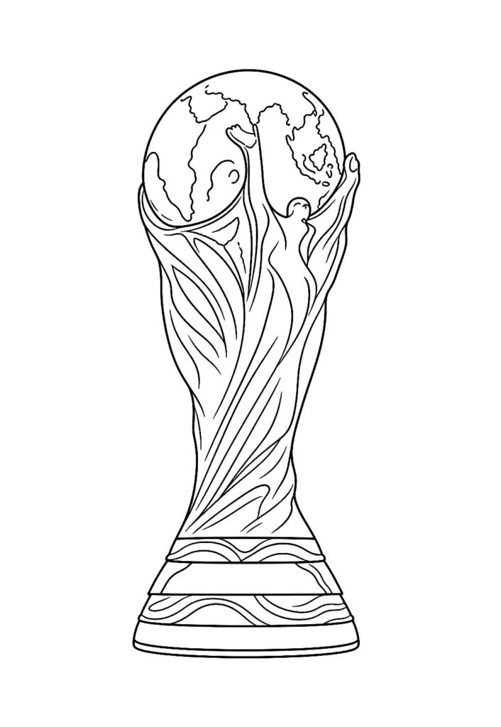 Desenho de Troféu da Copa do Mundo para colorir
