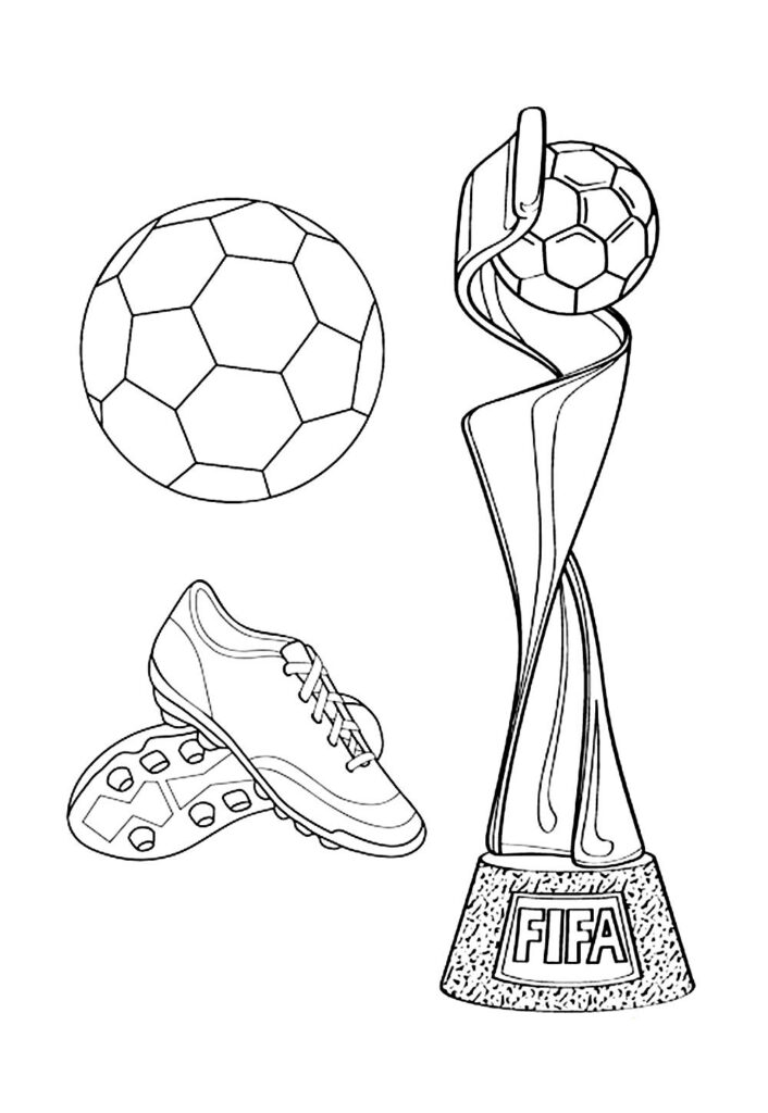 Desenho de Troféu da Copa do Mundo para colorir