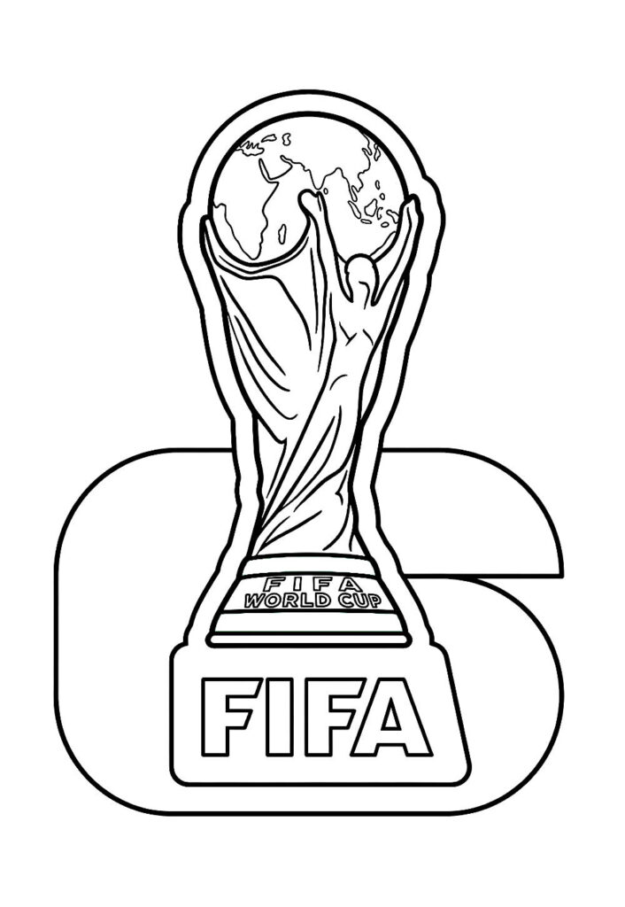 Desenho de Troféu da Copa do Mundo para colorir 2026