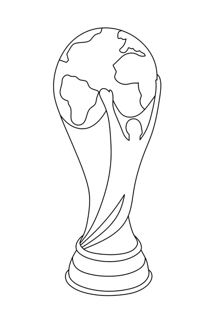 Desenho de Troféu da Copa do Mundo para pintar