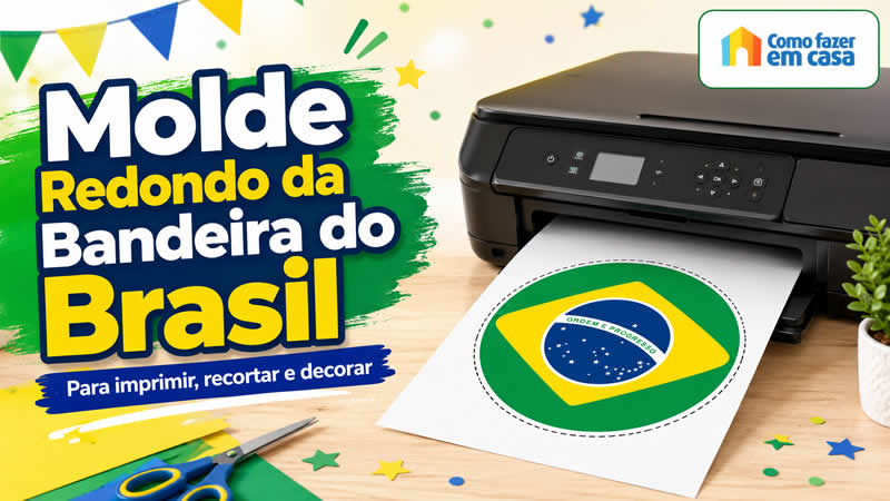Moldes Redondos da Bandeira do Brasil para Imprimir