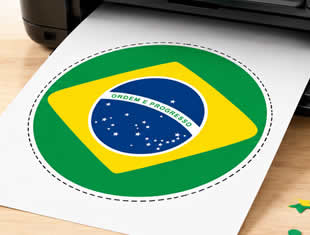 Moldes Redondos da Bandeira do Brasil para Imprimir
