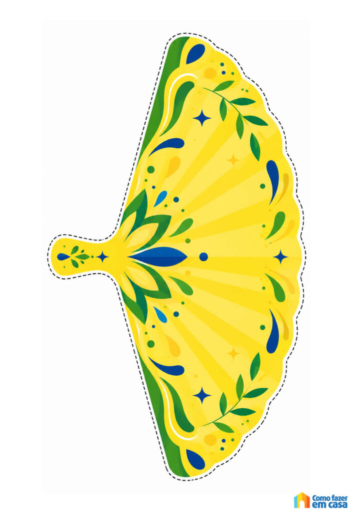 Molde de Leque Amarelo