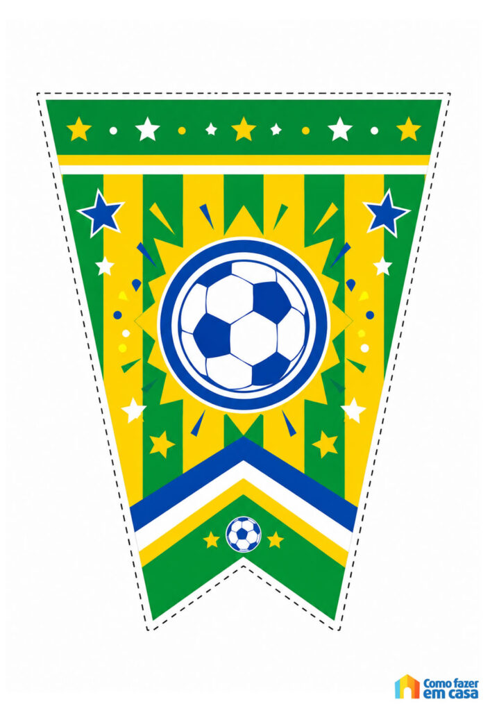 Molde de Bandeirinha para Copa do Mundo