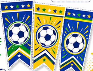 Moldes de Bandeirinhas da Copa do Mundo