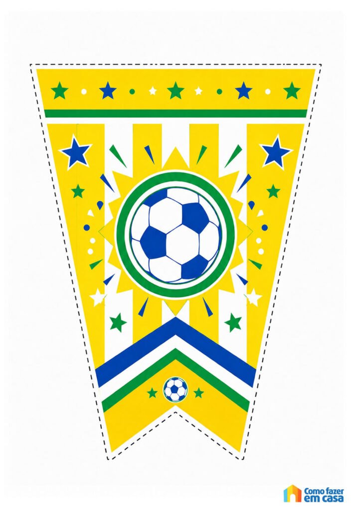 Molde de Bandeirinha para Copa do Mundo