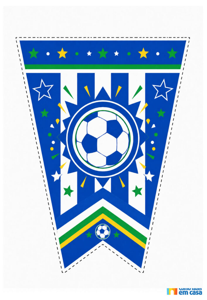 Molde de Bandeirinha para Copa do Mundo