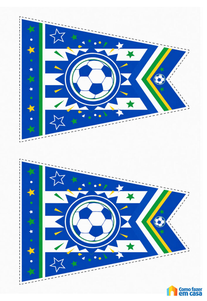 Moldes de Bandeirinhas para Copa do Mundo