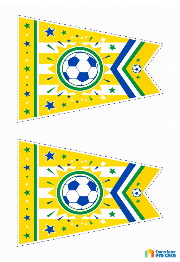 Moldes de Bandeirinhas para Copa do Mundo