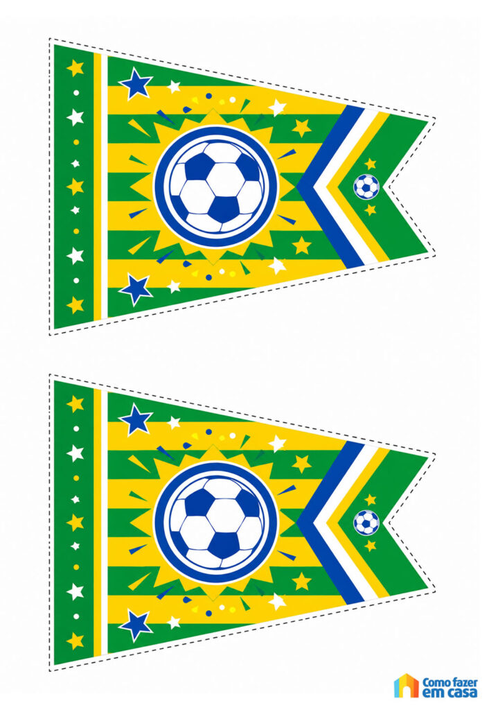 Moldes de Bandeirinhas para Copa do Mundo